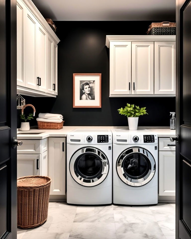 Striking Black Feature Wall