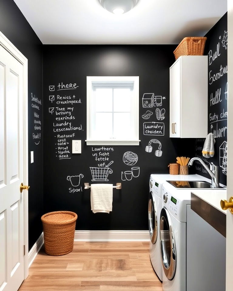 Sleek Slate: Embracing the Black Chalkboard Wall