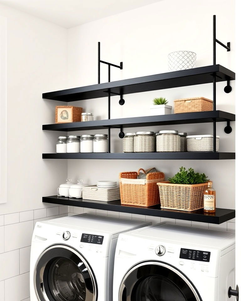 Sleek and Stylish Black Floating Shelves