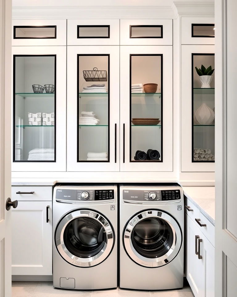 Sleek Black Glass Panels for Cabinets