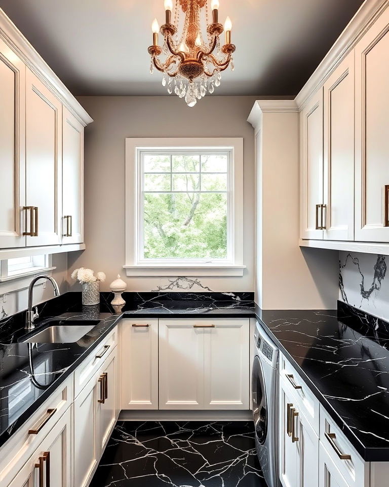 Sleek Elegance of Black Marble Countertops