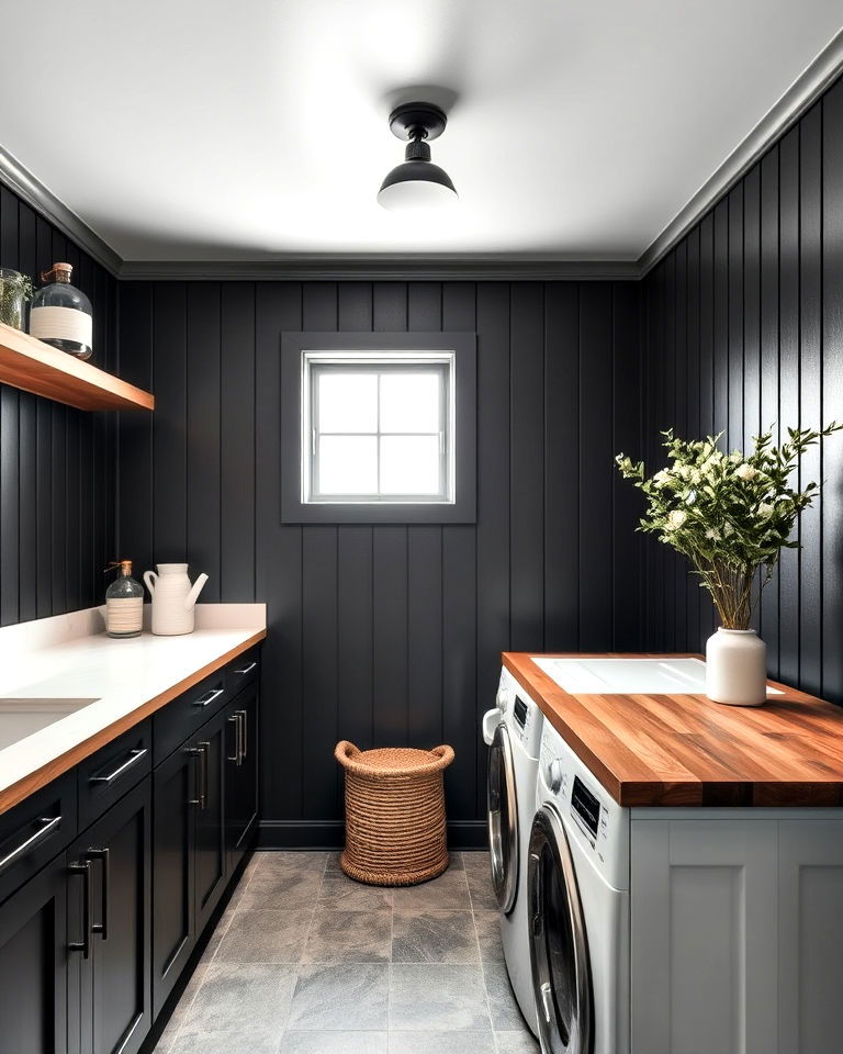 Elevate Your Space with Black Textured Paneling