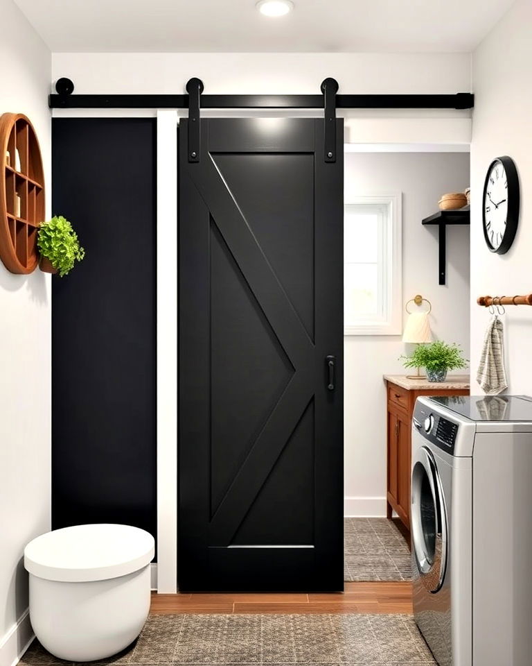 Sleek Black Sliding Barn Door Charm