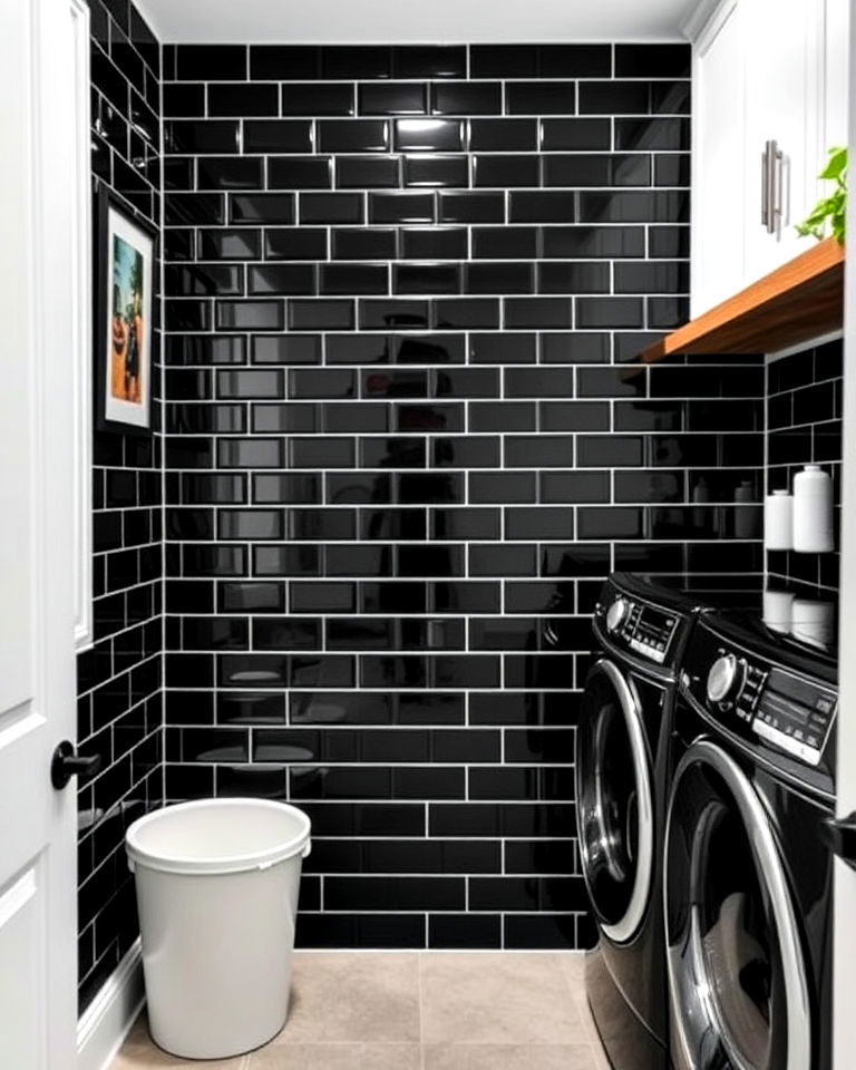 Sleek Black Subway Tile Backsplash Ideas