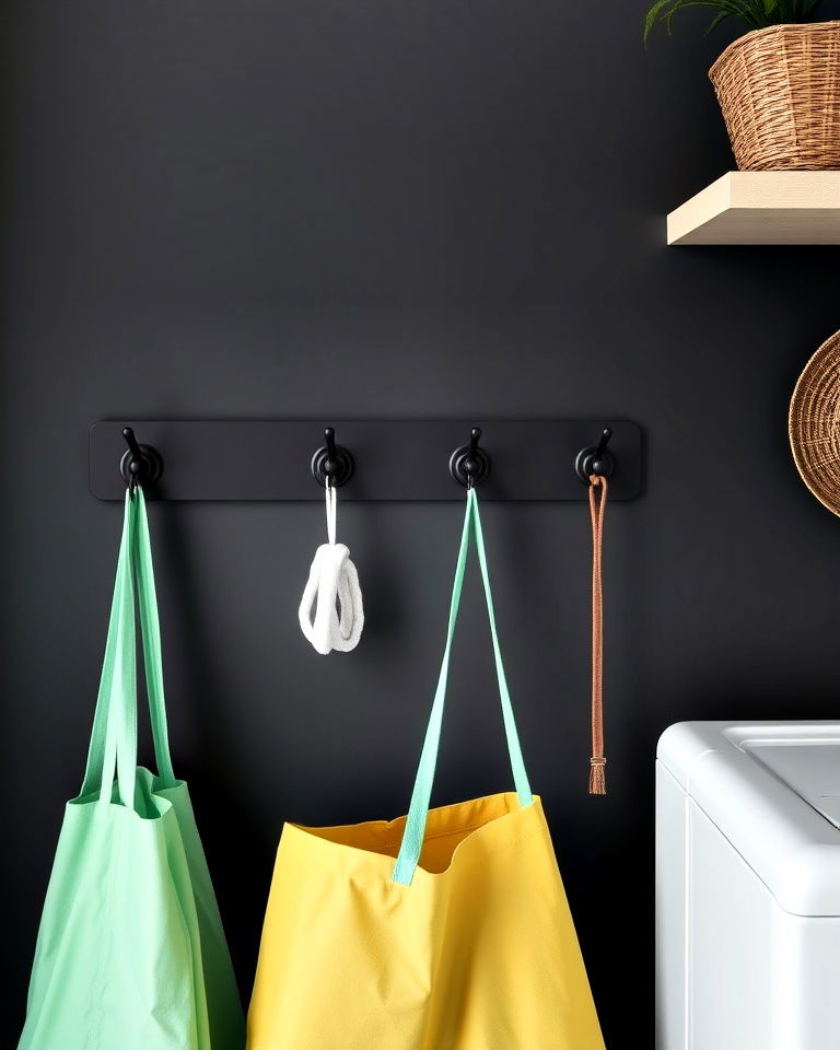 Sleek Black Wall Hooks
