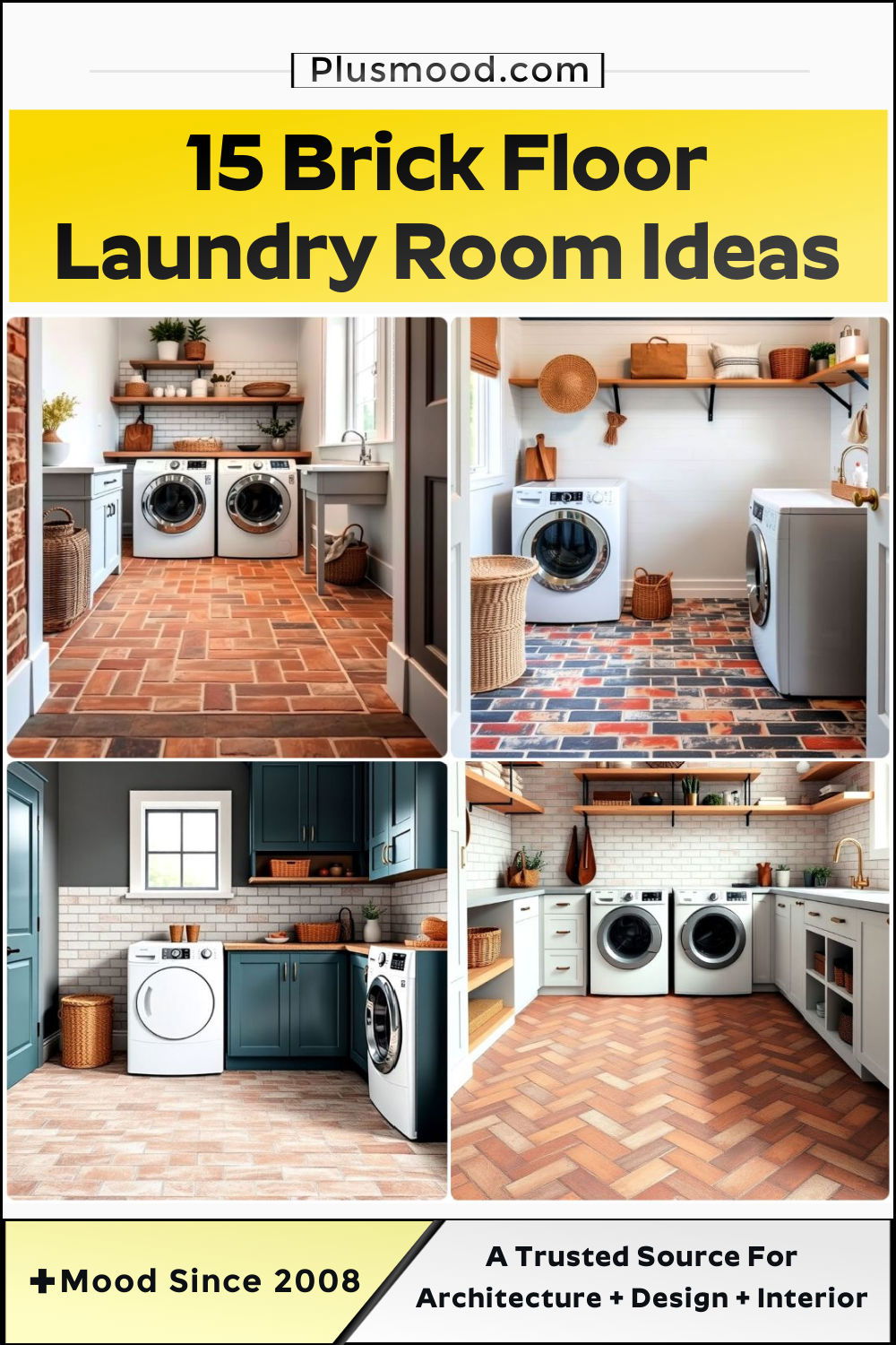 Stunning Laundry Room Designs Featuring Brick Flooring