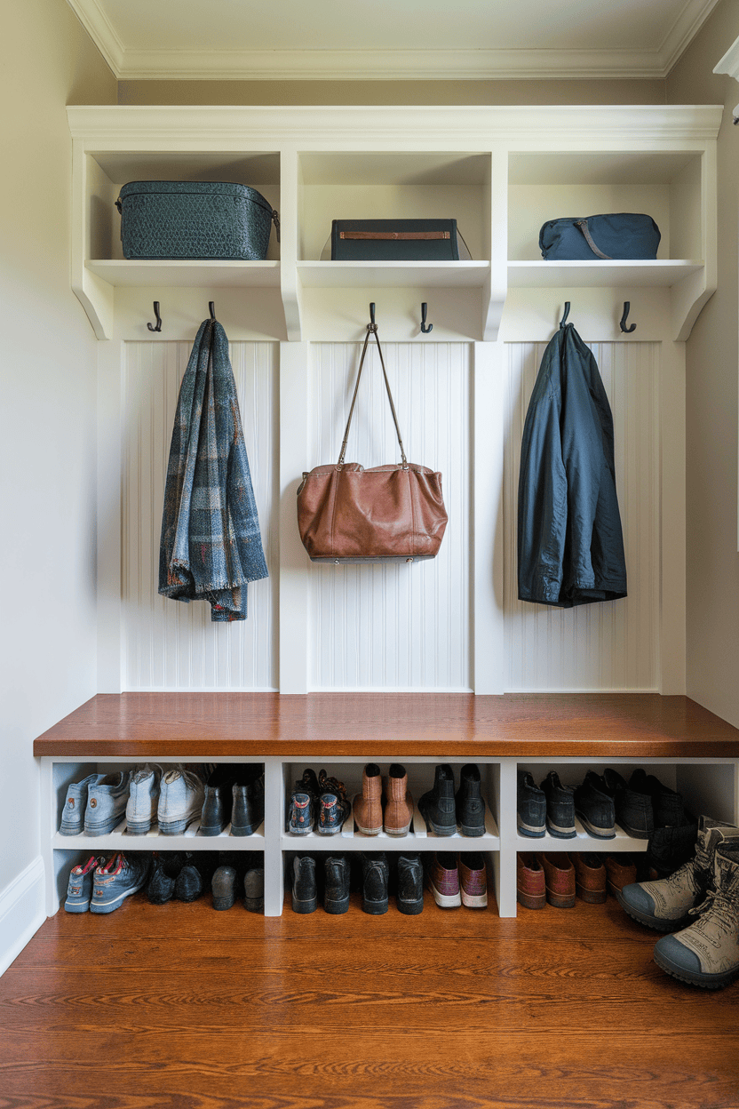 Stylish Entryway Bench with Built-In Shoe Storage