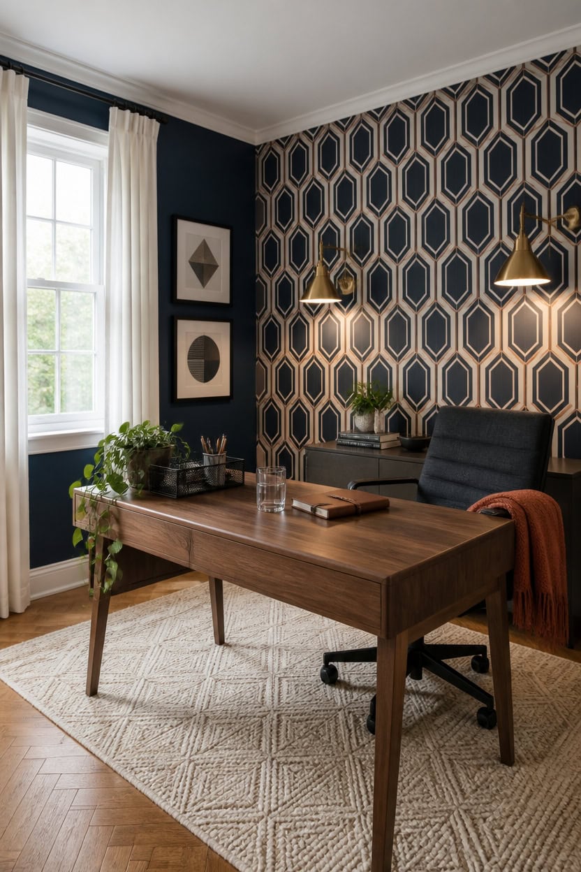 Striking Geometric Patterns to Elevate Your Contemporary Home Workspace