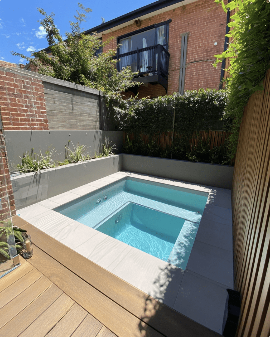 Cozy Corner Plunge Pool Featuring Integrated Seating