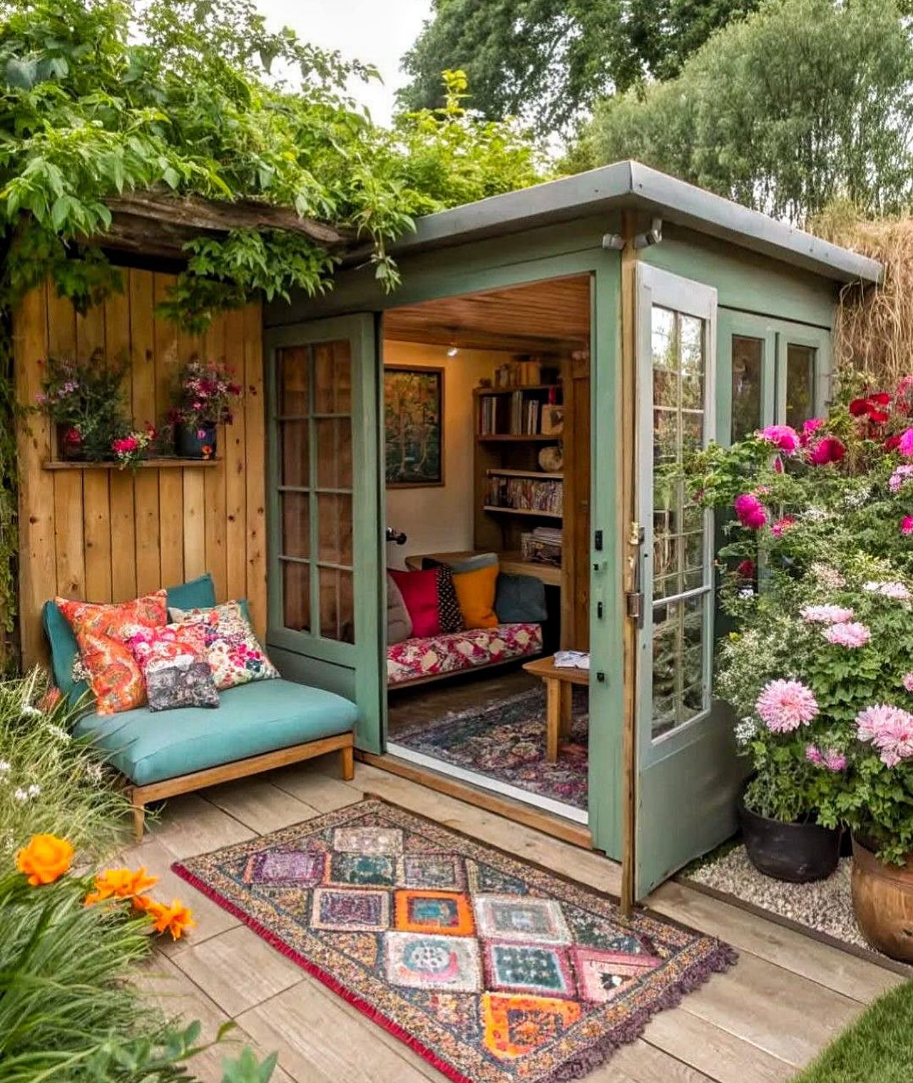 Cozy Reading Retreat with Shelving