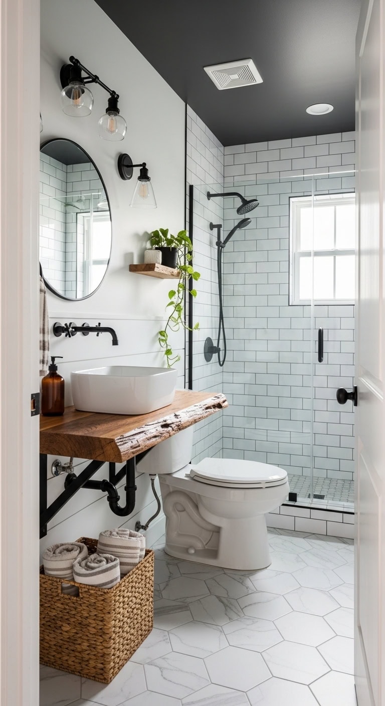 Modern Farmhouse: Optimize Compact Bathrooms with Sleek Floating Vanities