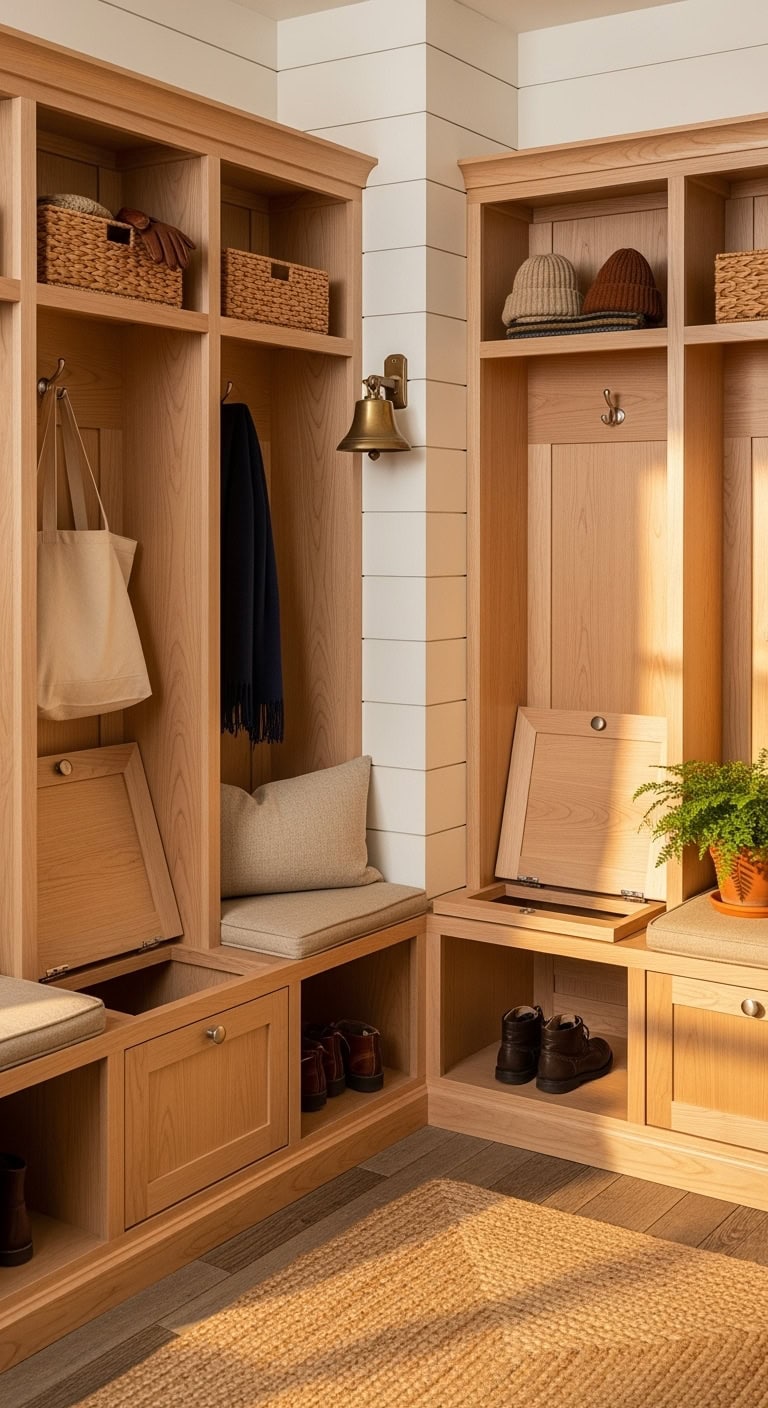 Maple Mudroom Lockers with Shaker Charm