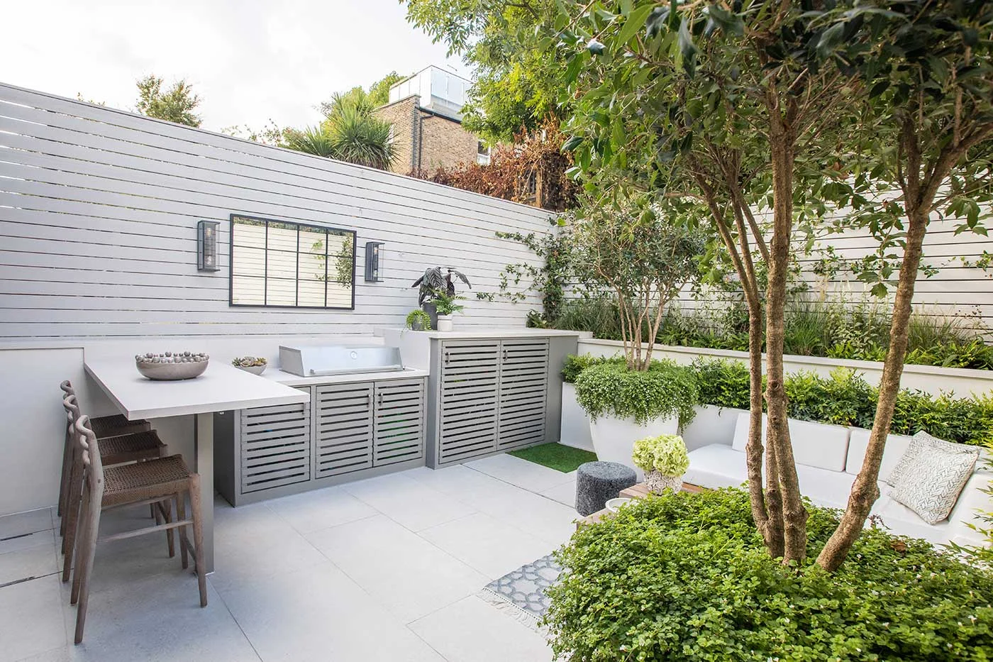 Brighten Your Outdoor Area with White Concrete Slabs