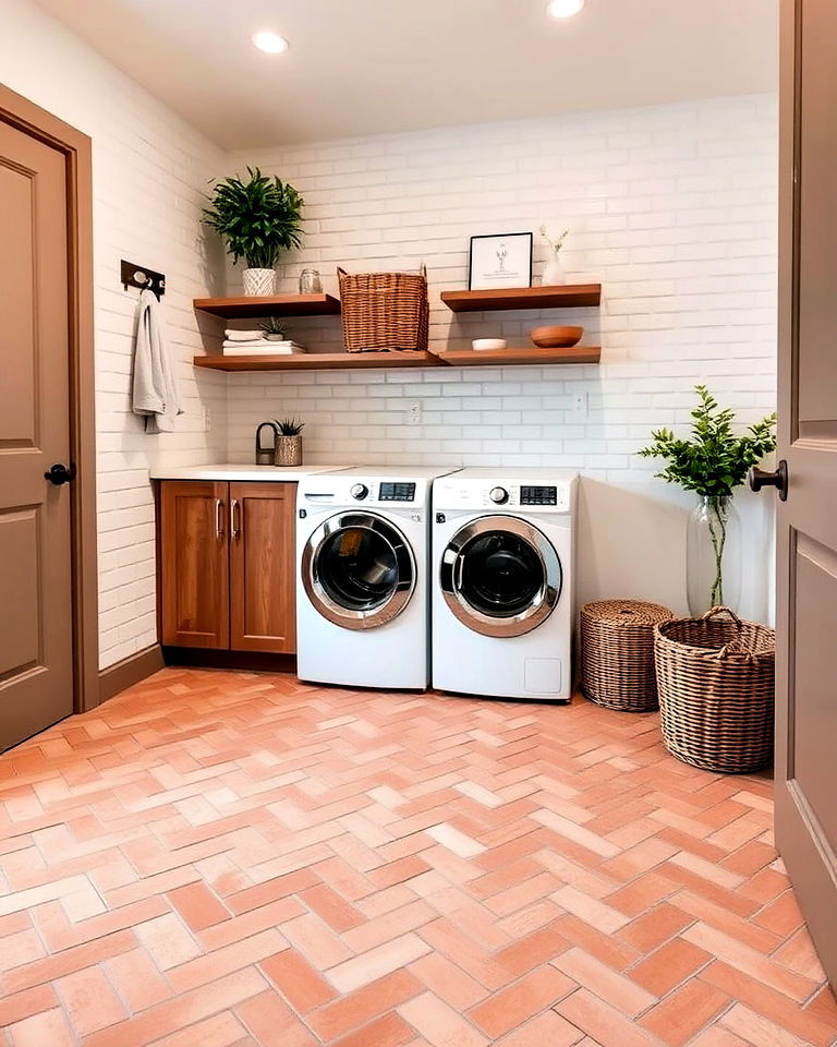 Elevate Elegance with Herringbone Brick Flooring