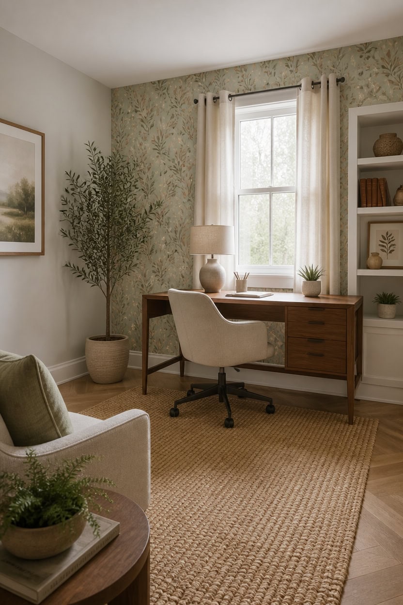 Calming Natural Wallpapers to Enhance Concentration in Your Home Office