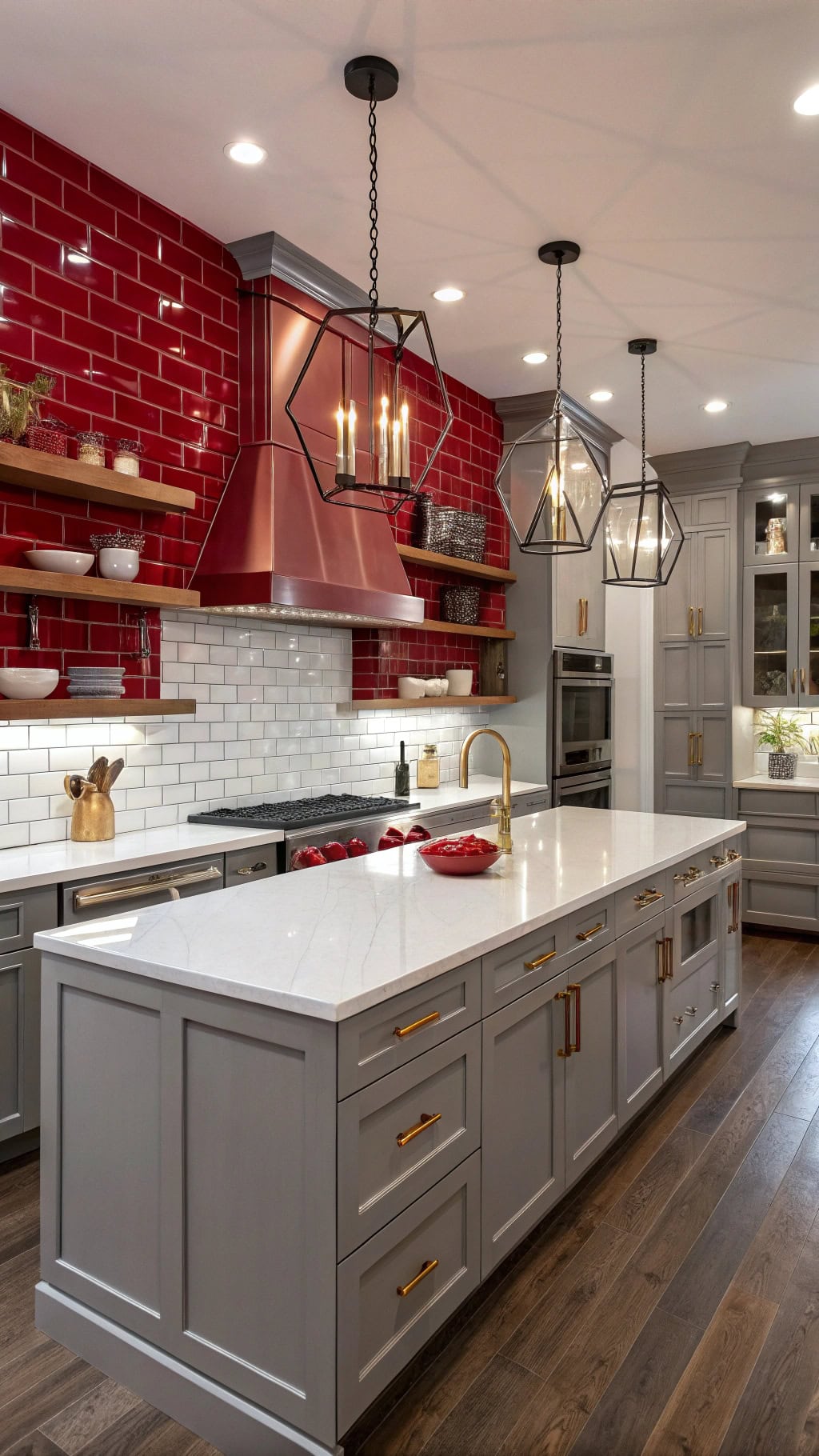 Bold Red Kitchen Backsplash Ideas