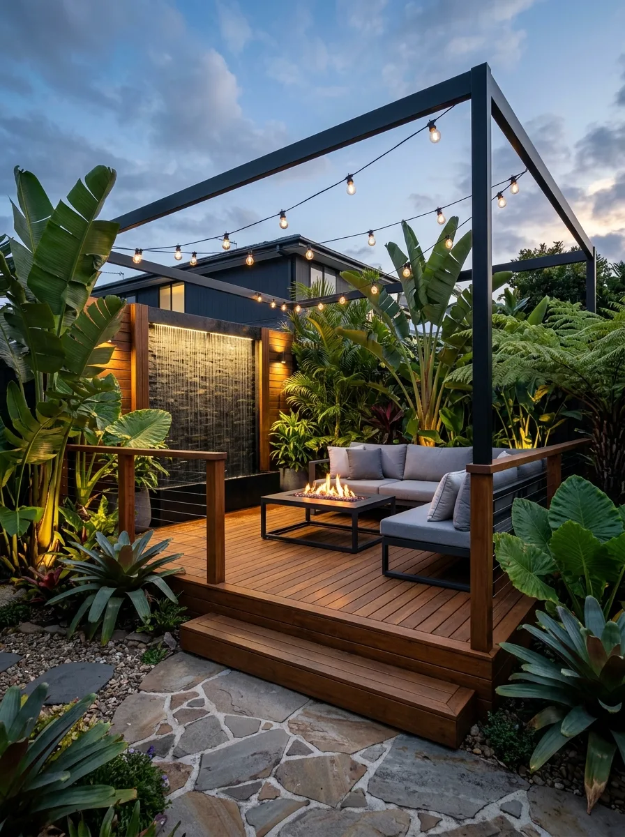 Charming English Garden Bench Patio Design