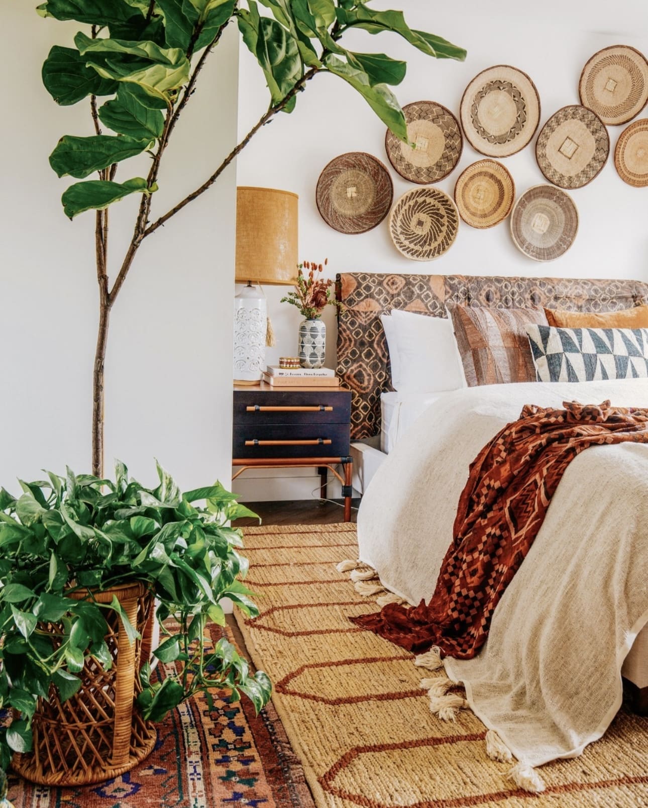 Display Artful Tonga Woven Baskets for Boho Charm