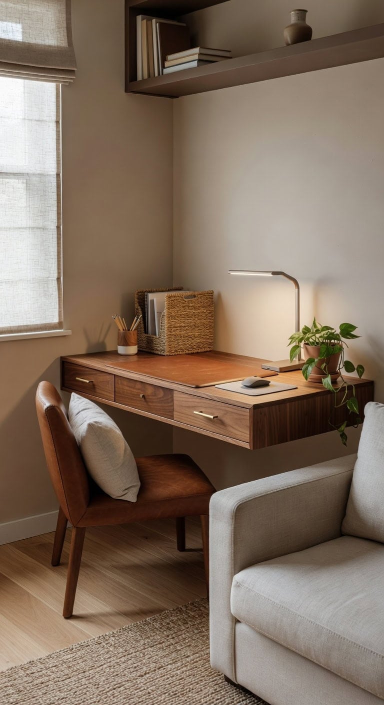 Maximize Space with a Sleek Desk Behind Your Sofa