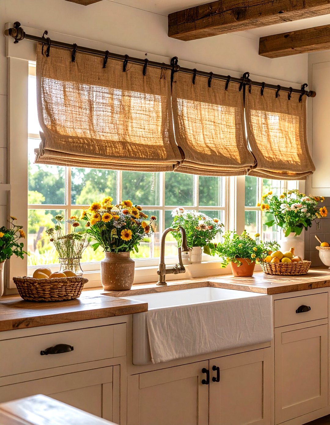Charming Country Chic Linen Topper