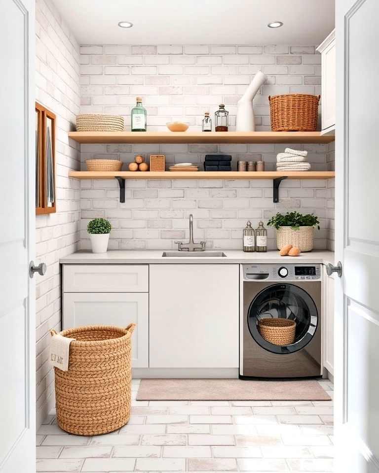 Brighten the Room with Whitewashed Brick Floors