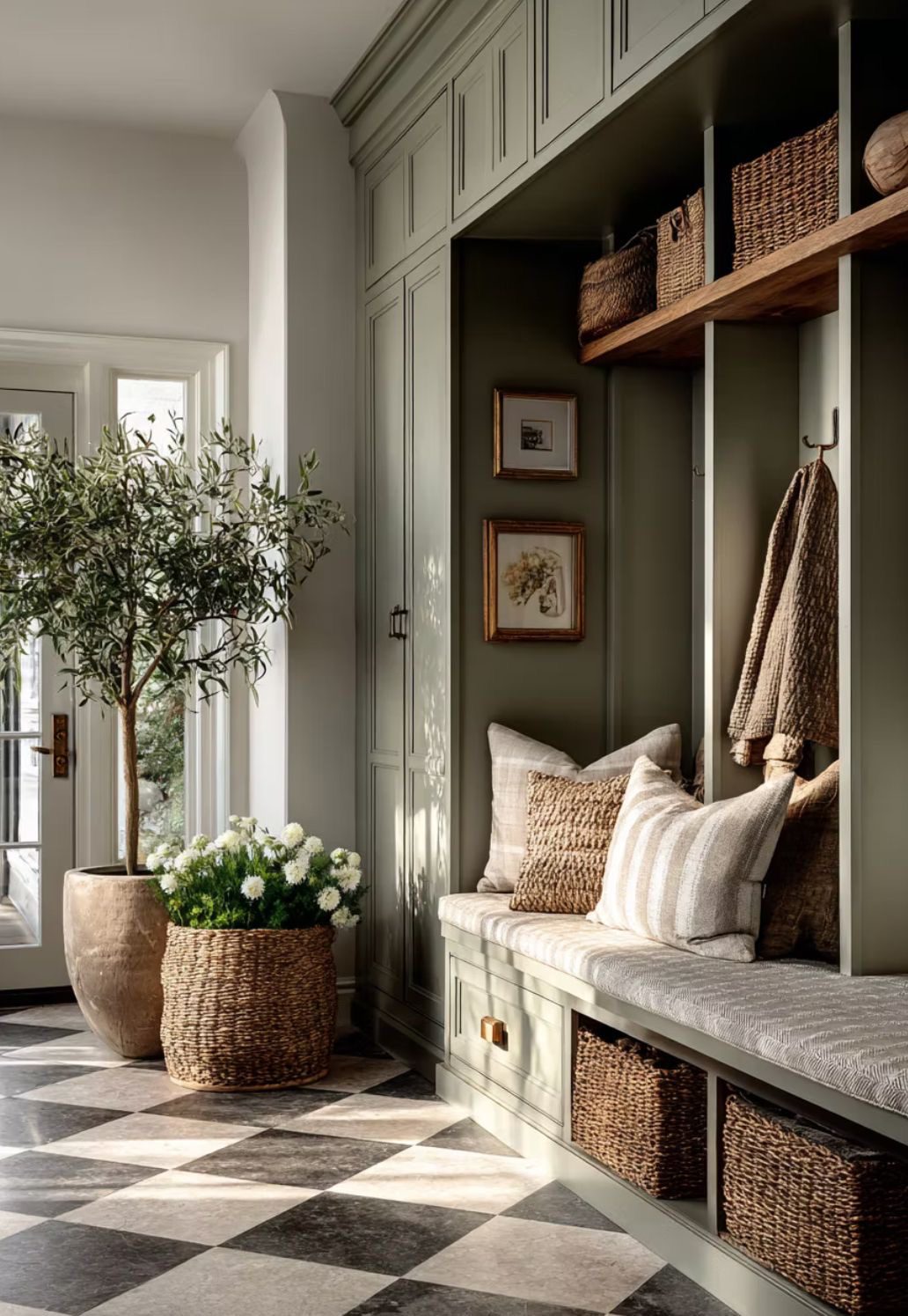Tranquil Taupe Mudroom Nook