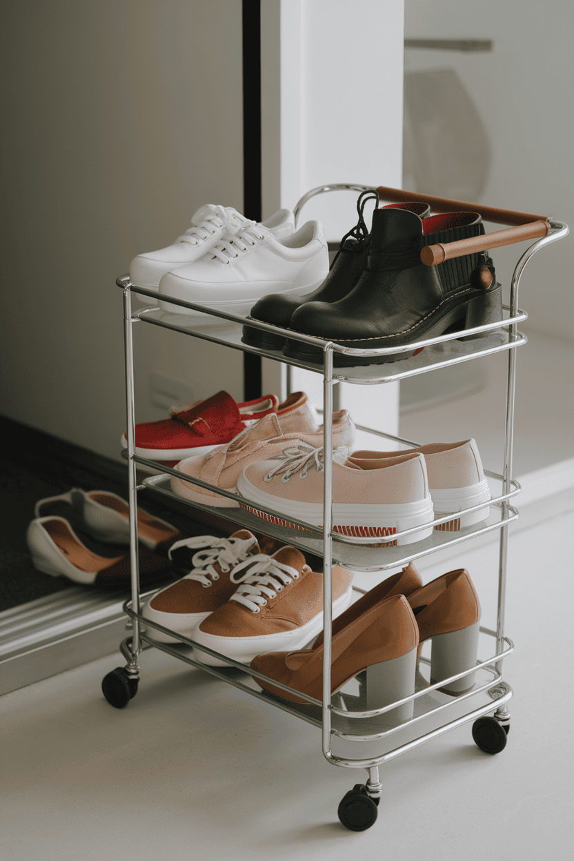 Maximize Mudroom Organization with a Mobile Shoe Cart