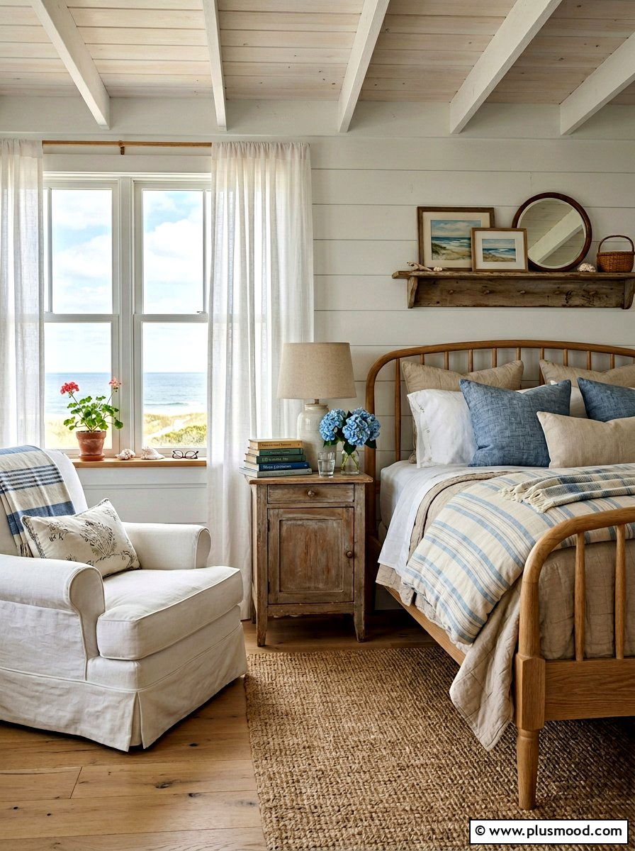 The Cozy Elegance of a Coastal Grandmother Bedroom