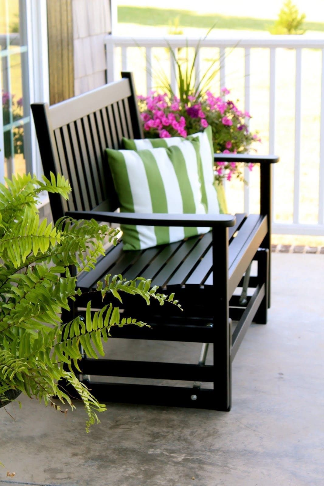 Vibrant Striped Cushions for a Fresh Front Porch