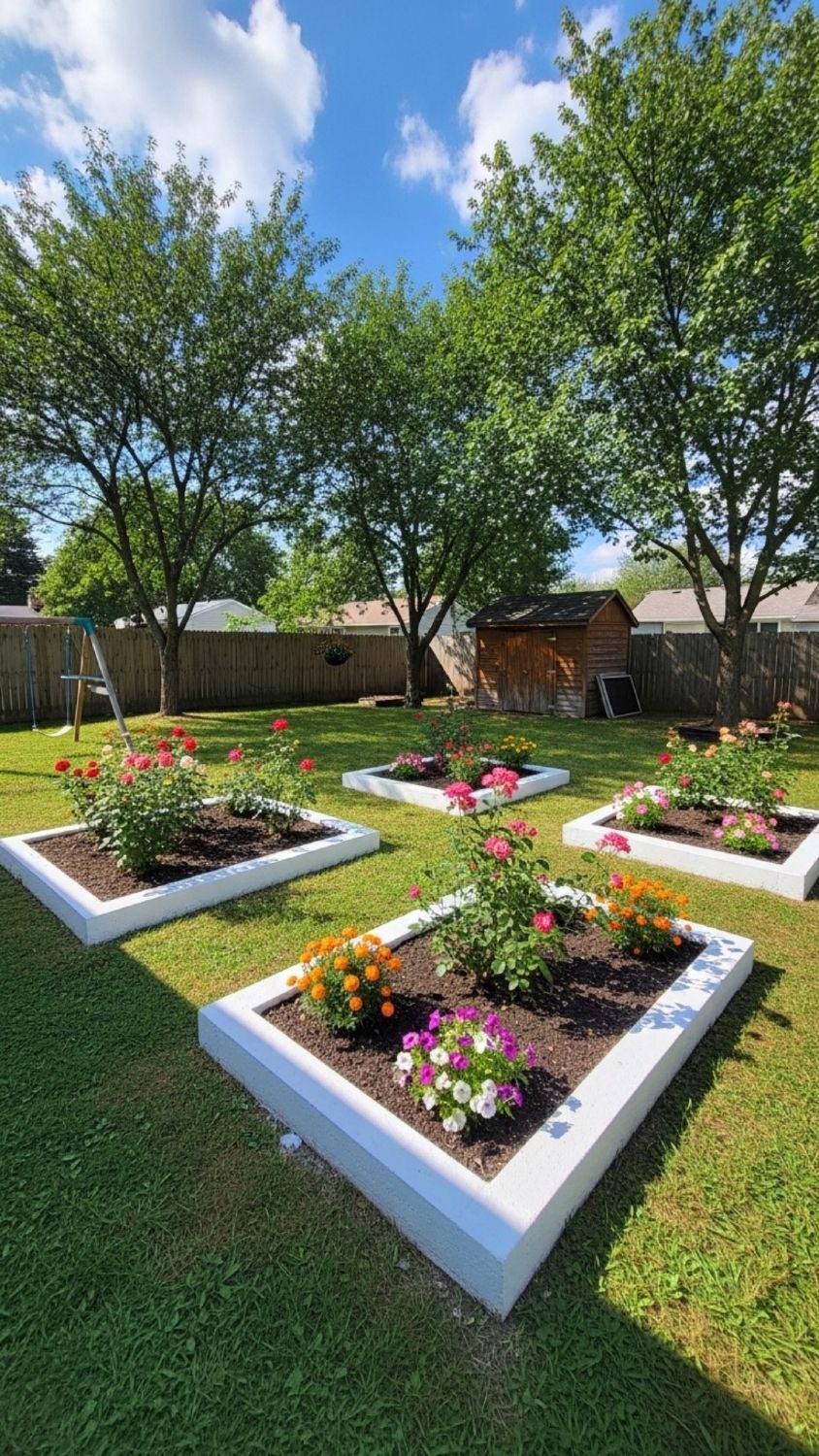 White-Framed Raised Beds