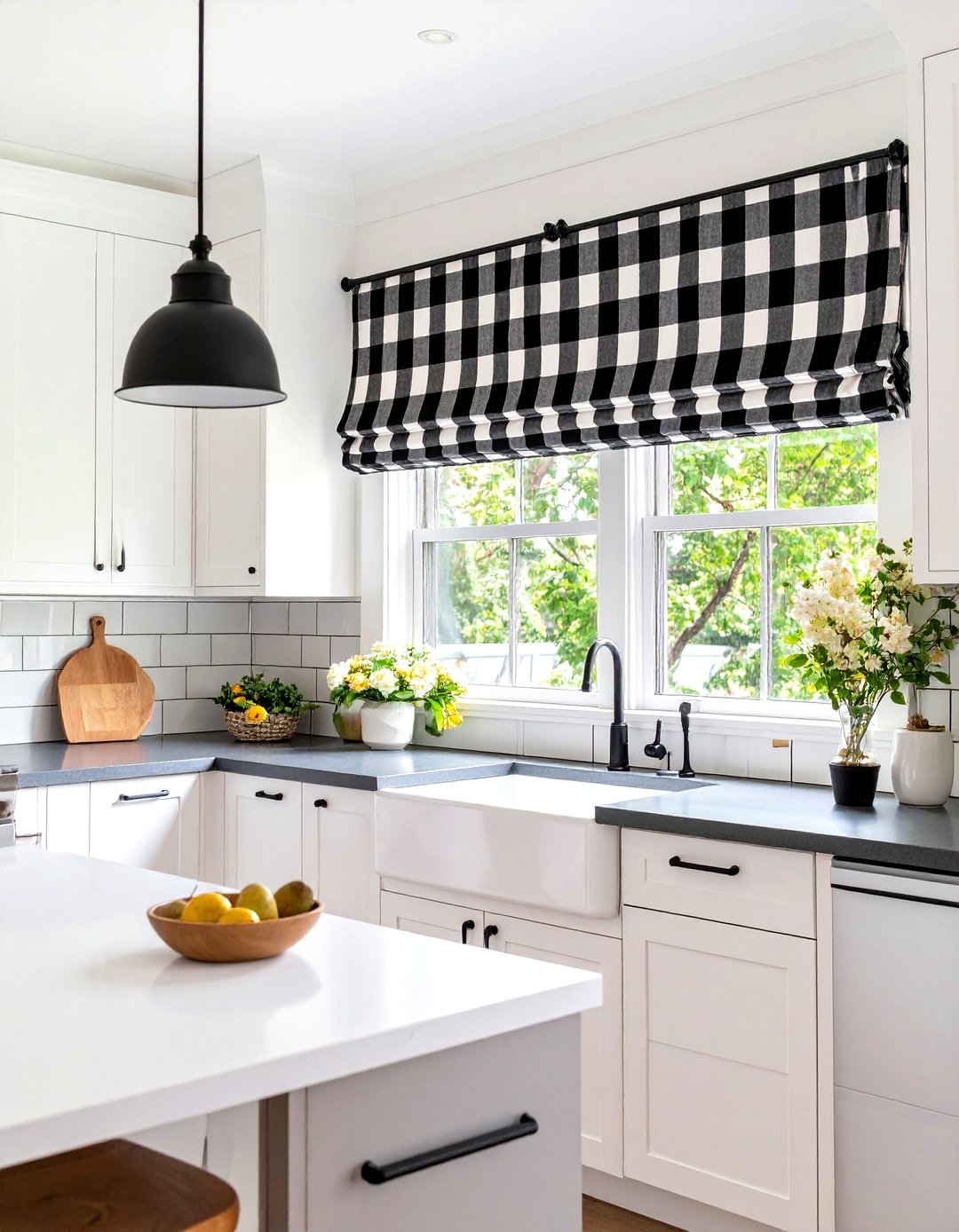 Striking Plaid Accent Window Treatment