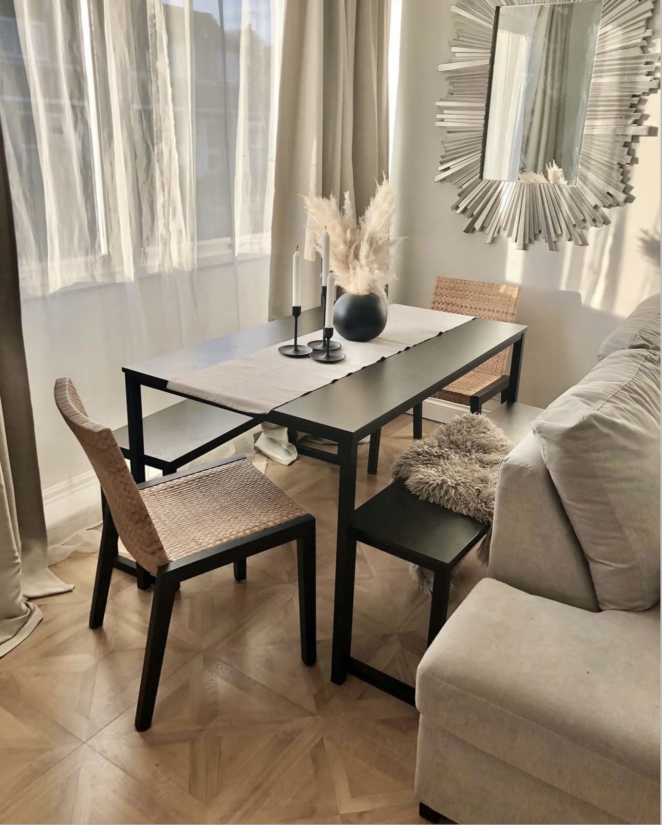 Chic and Space-Savvy Dining Benches