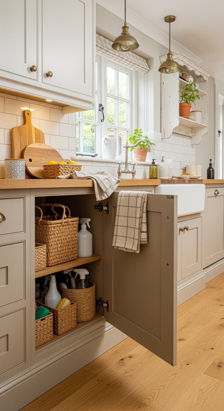 Charming Cottage Charm: Petite Under-Sink Baskets That Maximize Budget and Revive Hidden Corners