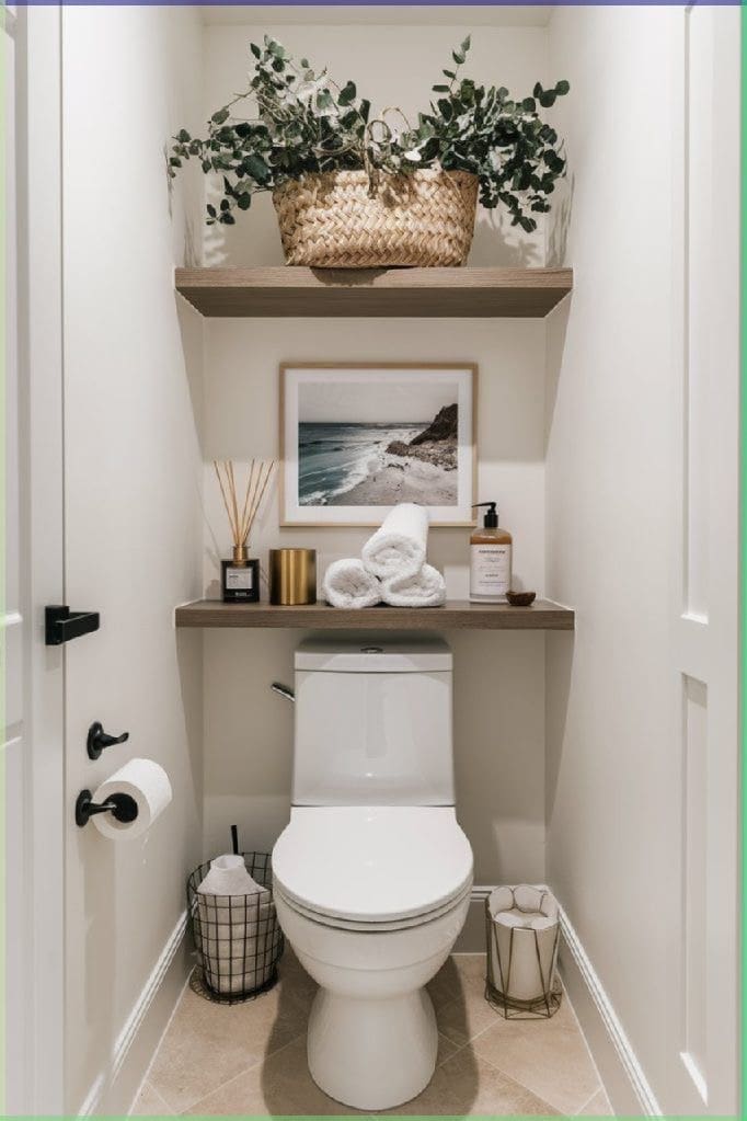 Airy Elegance with Floating Shelves