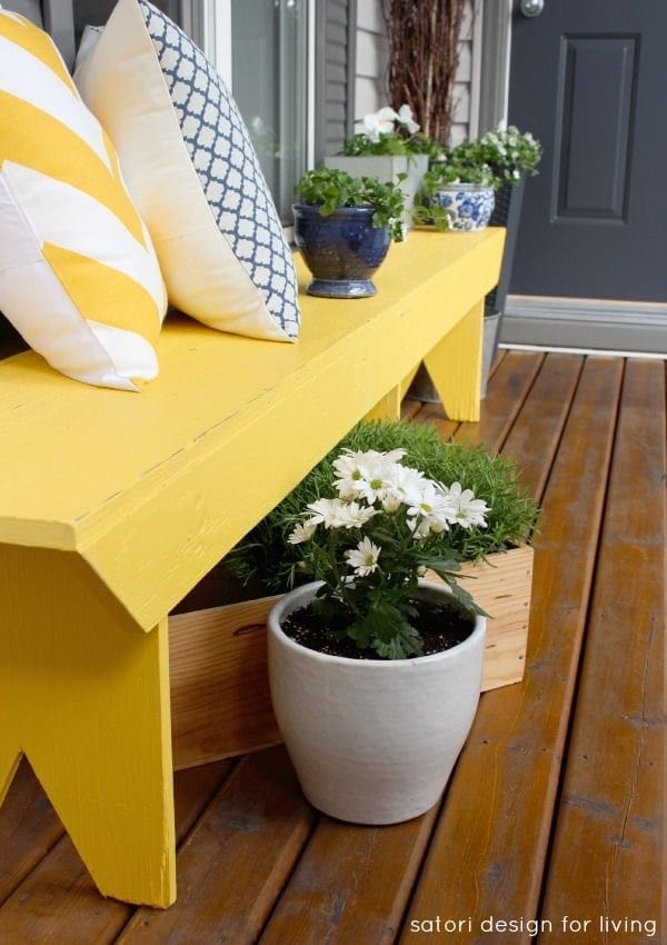 Vibrant Porch Bench Makeover