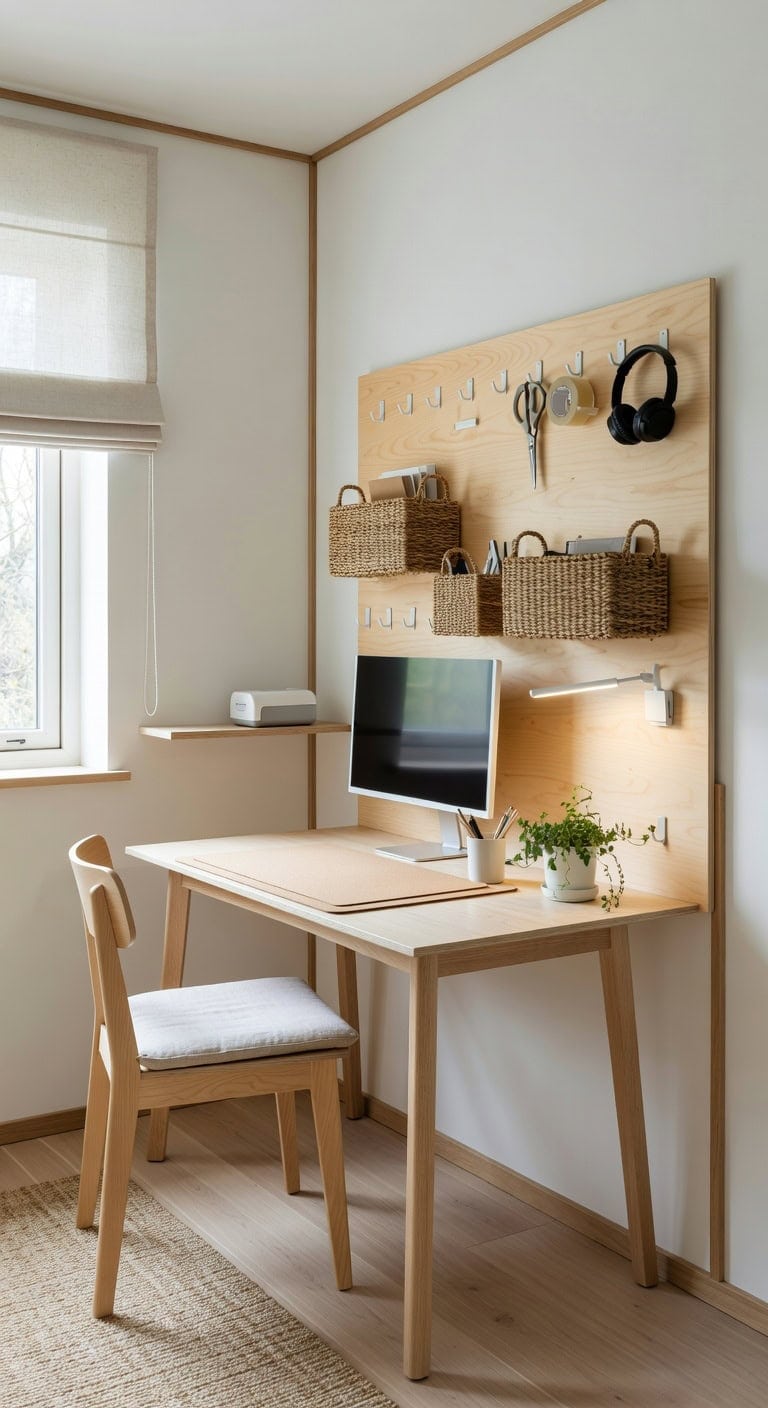 Maximize Space with Stylish Pegboard Organization