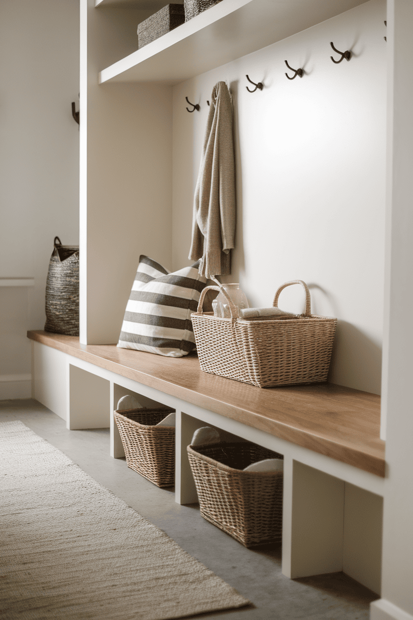 Sleek and Simple Mudroom Bench Solutions