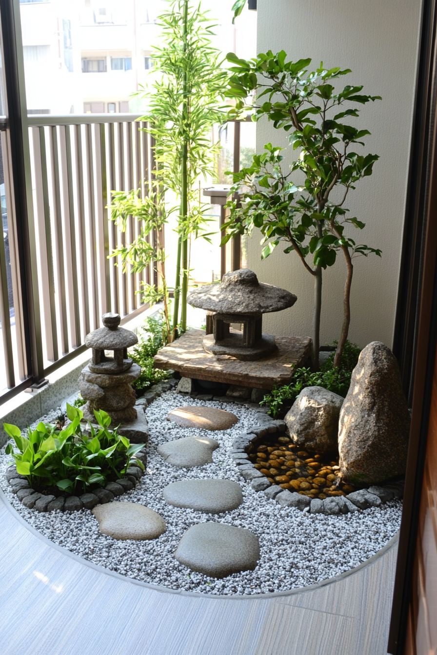 Curved Path Japanese Garden