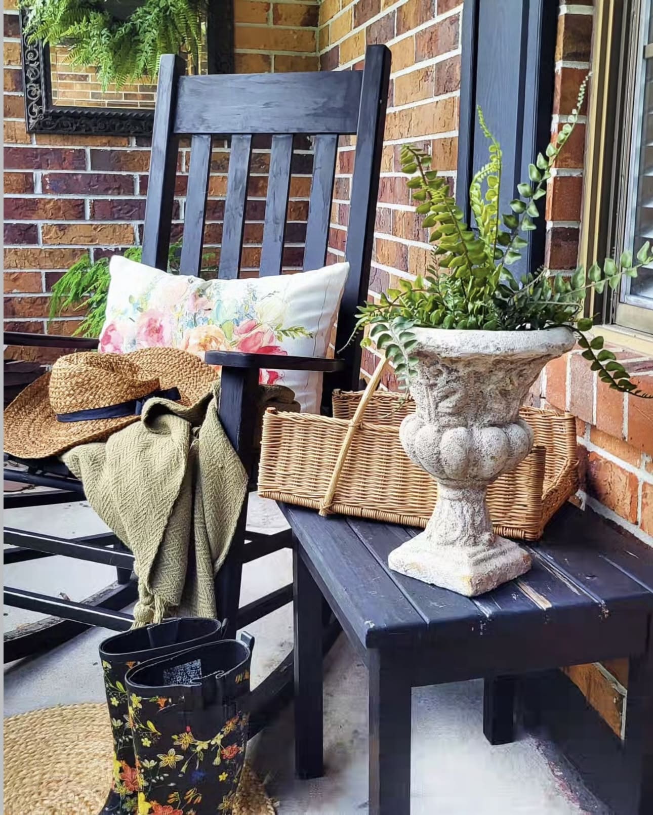 Rustic Stone Planters for Timeless Porch Appeal