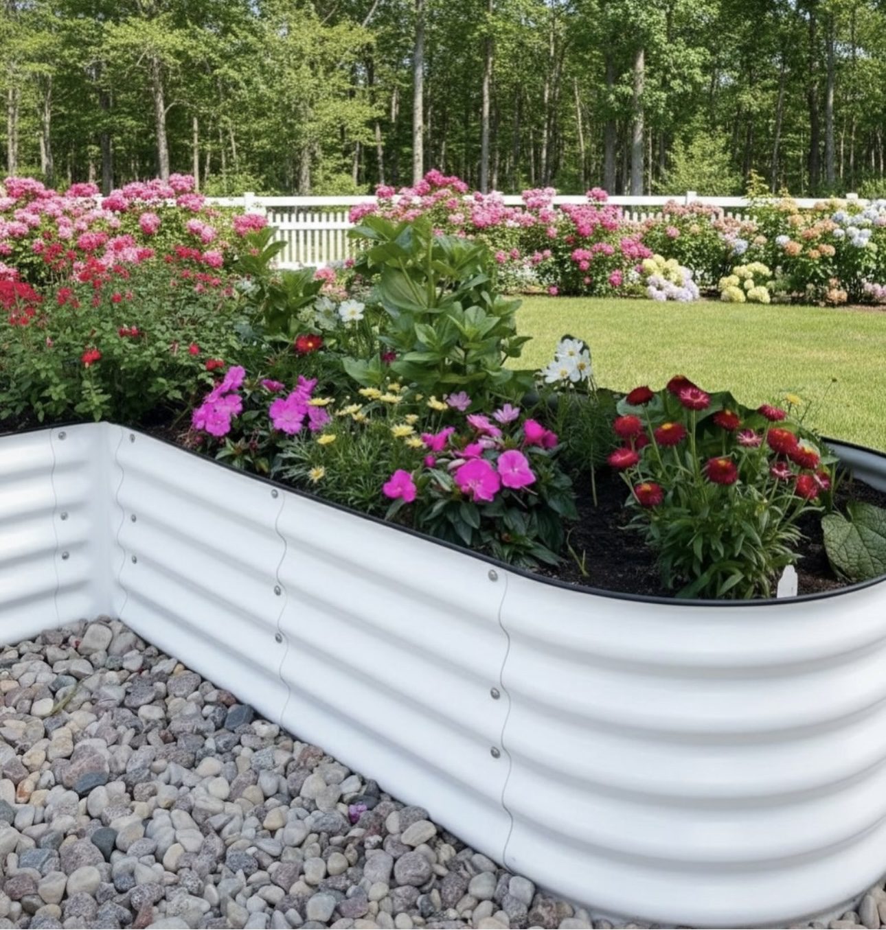 Corrugated Metal Raised Flower Beds