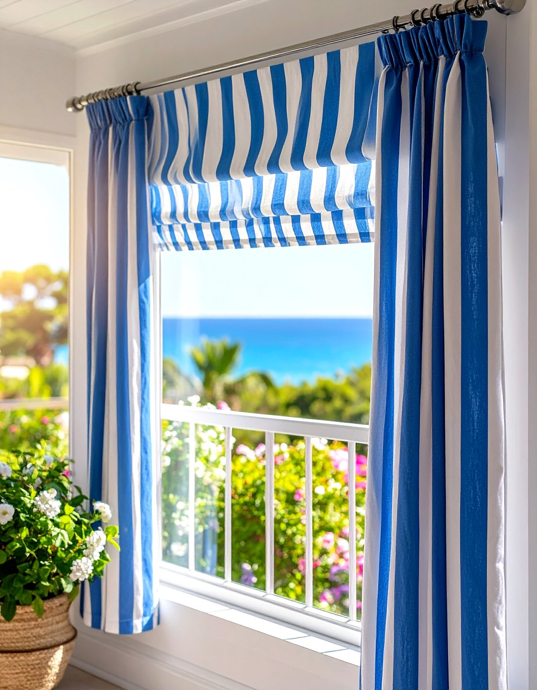 Nautical Breeze Eyelet Curtain Topper