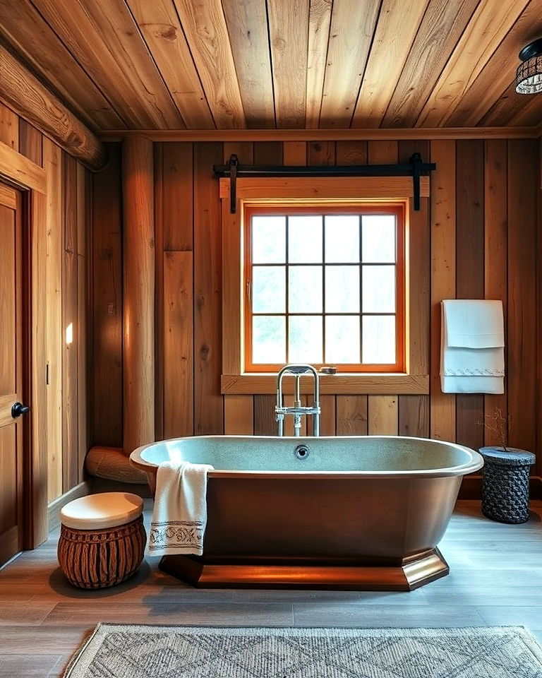 Modern Elegance with a Glass-Enclosed Tub Retreat