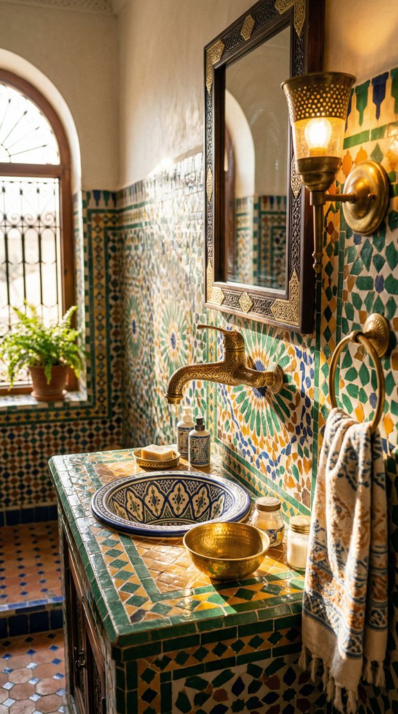Timeless Brass Elements for an Authentic Moroccan Bathroom
