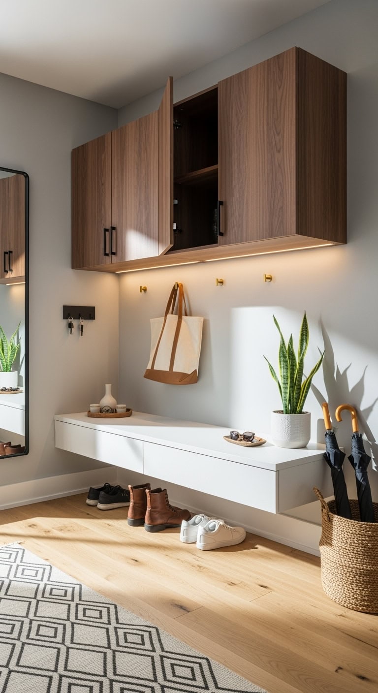 Sleek Floating Wall Lockers