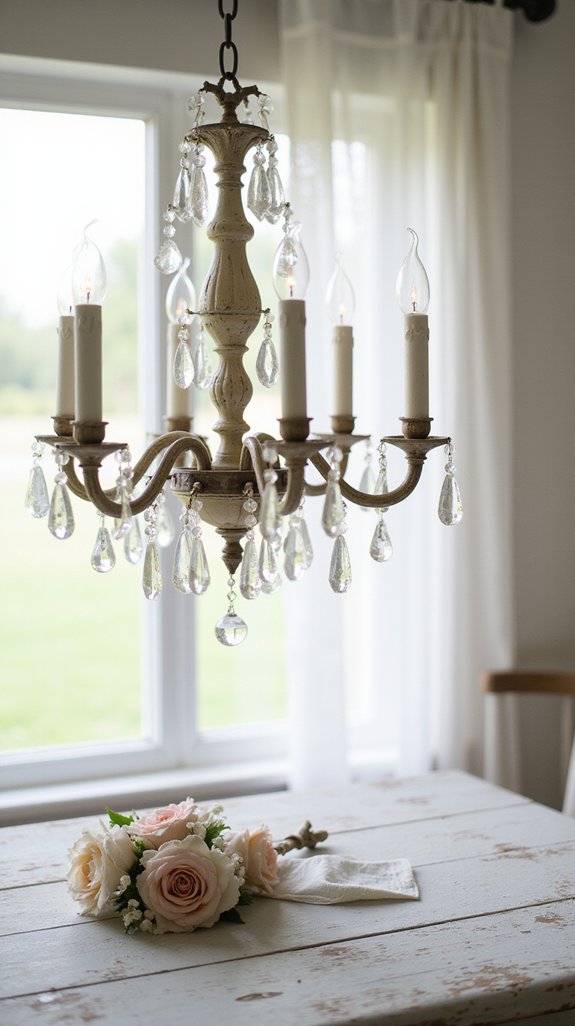 Select Lighting and Chandeliers for a Shabby Chic Ambiance