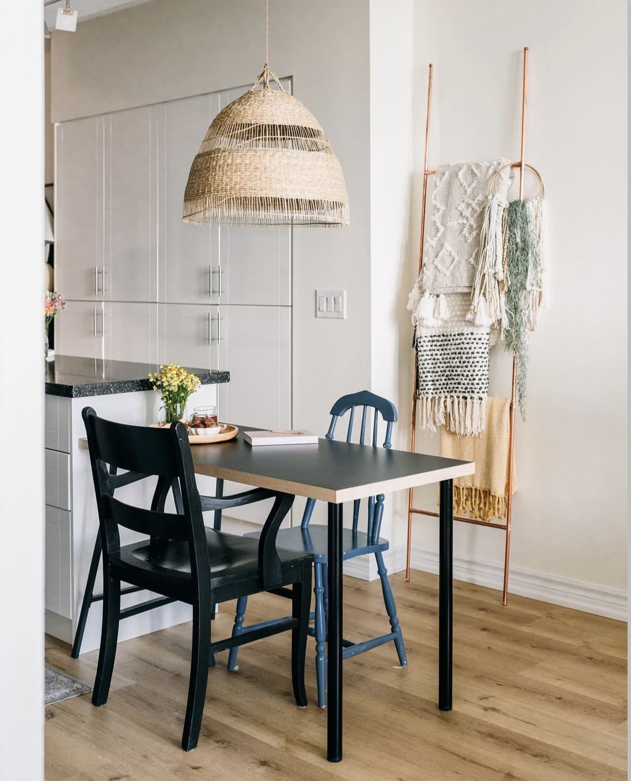Bring Boho Chic to Your Small Dining Space with Woven Lighting