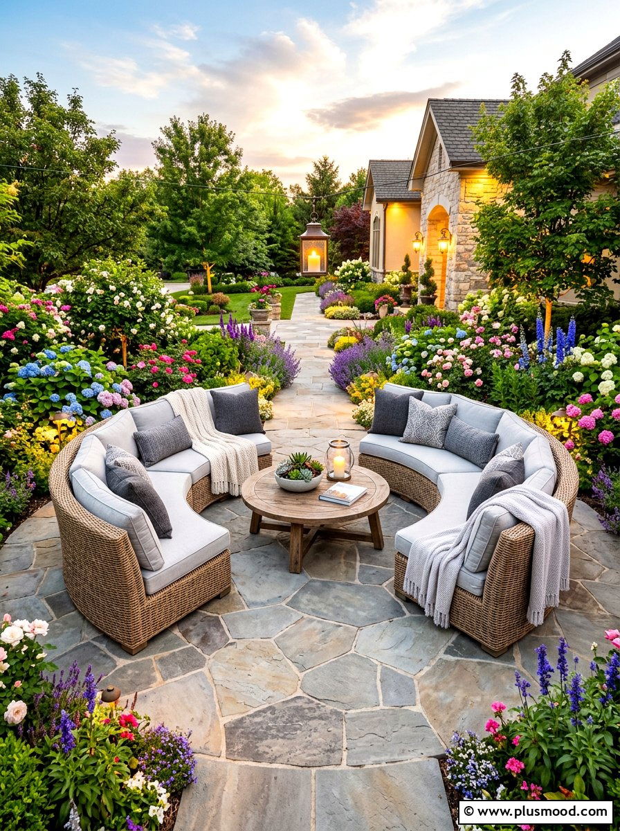 Woven Elegance: Curved Sectional
