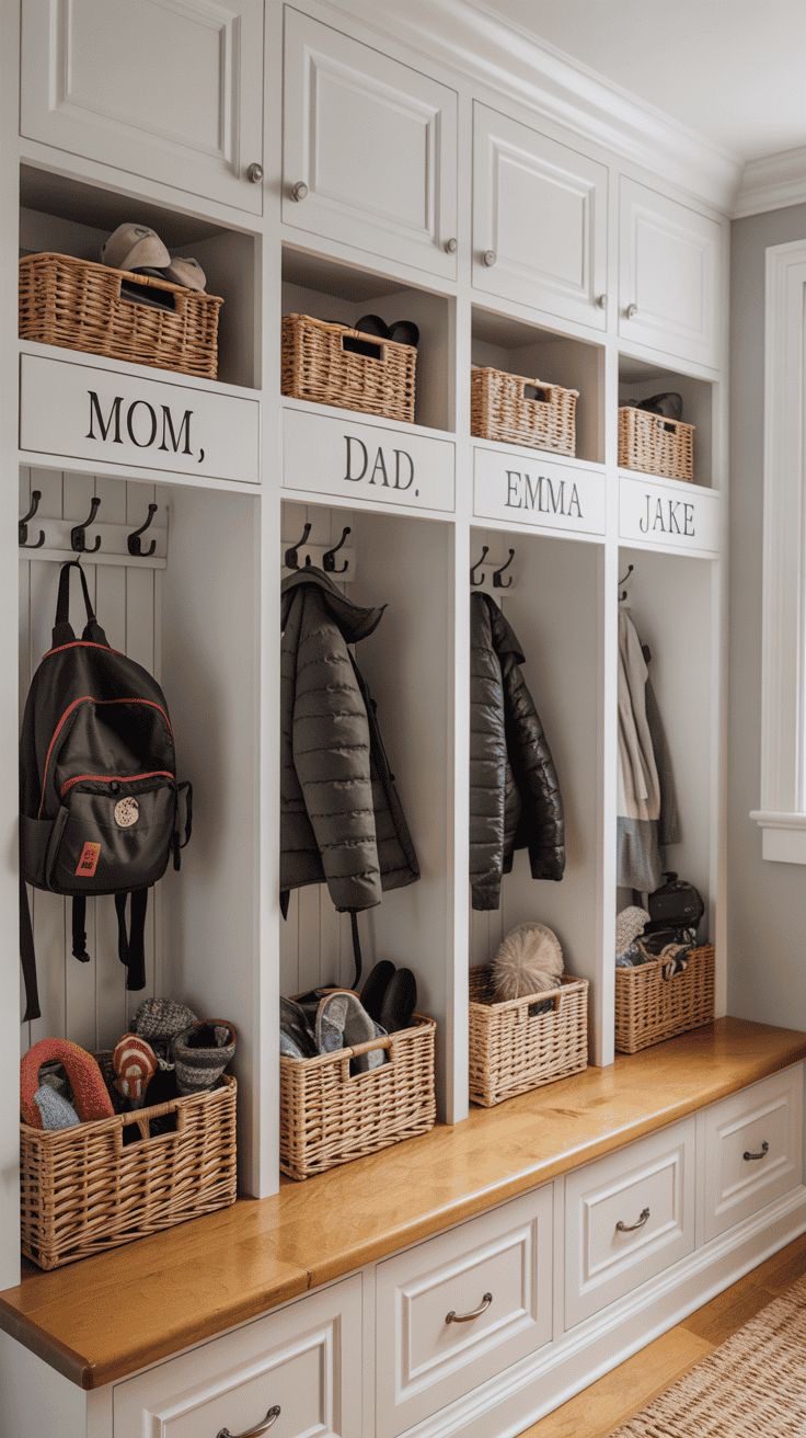 Personalized Family Mudroom Compartments