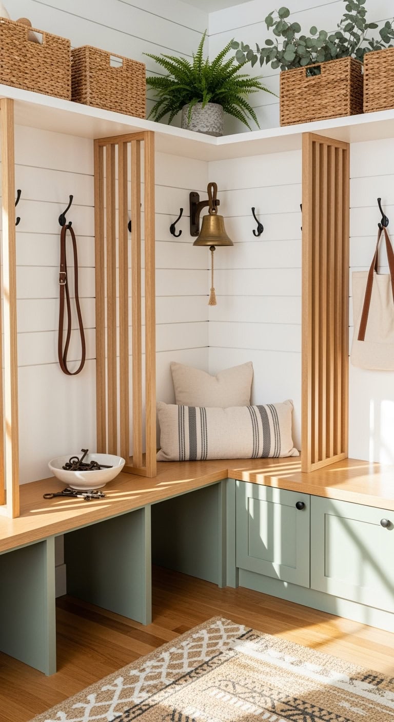 Space-Savvy Corner Mudroom Lockers