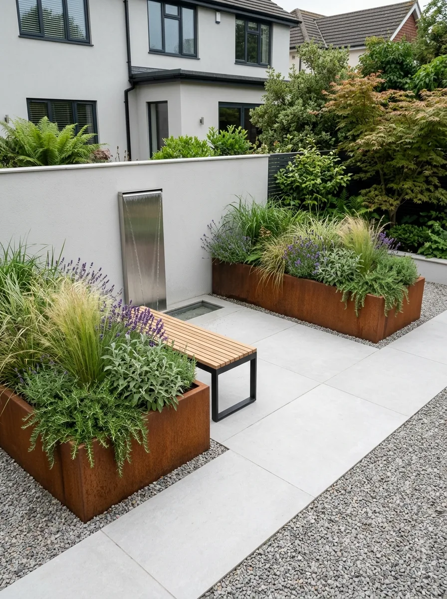 Lilac Haven with Circular Paver Design